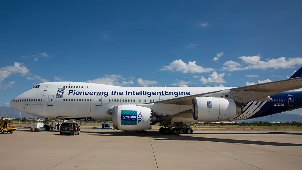 The flight proved SAF is a viable alternative to fossil jet fuel.  Rolls-Royce